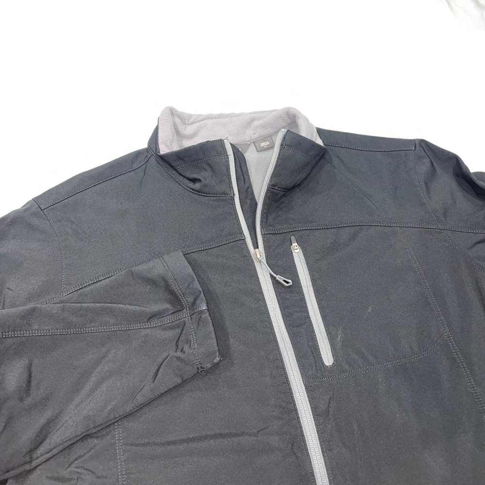 Eddie Bauer Mens XL Softshell Jacket Black Fleece Lined Full Zip Outdoor Coat